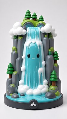 towering waterfall cascading down a cliff