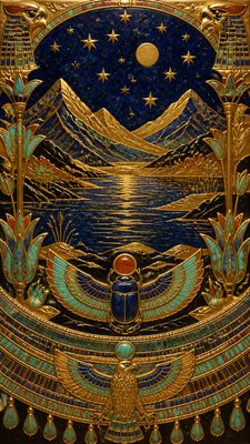 a tranquil mountain lake beneath a starry night sky, no people, no text