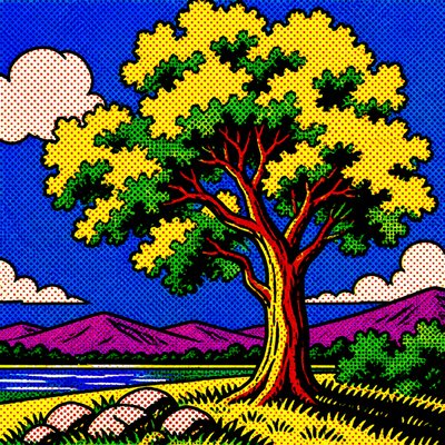 a tree in nature — Pop Art Style