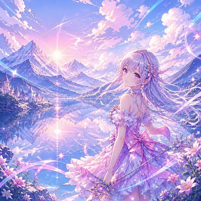 serene landscape with mountains and water