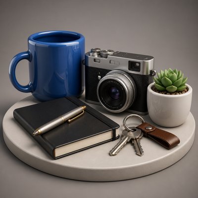 still life with everyday objects — 3D Art Style