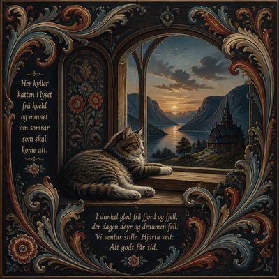 a cat lounging in a sunlit window