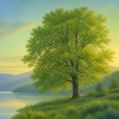a tree in nature — Color Harmony Art Style