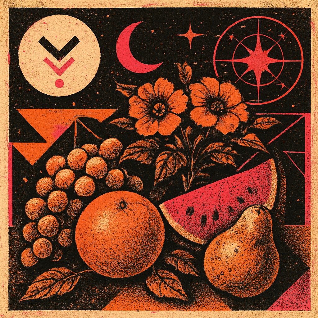 still life arrangement of fruits and flowers