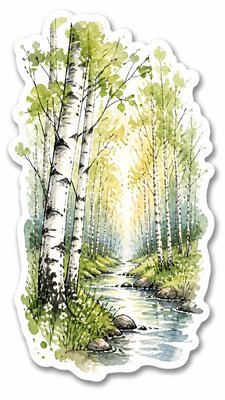 a serene birch forest in soft morning light, no people, no text