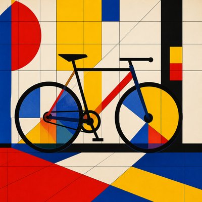 bicyle resting against a wall