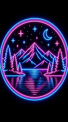 a tranquil mountain lake beneath a starry night sky, no people, no text