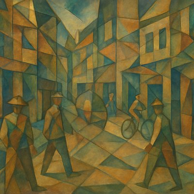 urban street with city activity