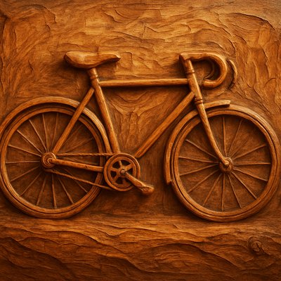 bicyle resting against a wall