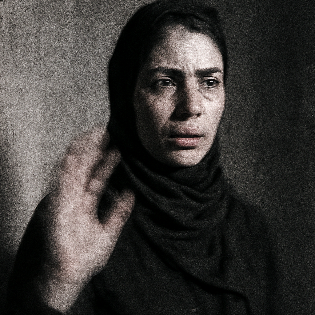a black and white photo of a woman wearing a scarf