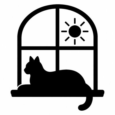 a cat lounging in a sunlit window