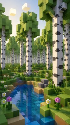 a serene birch forest in soft morning light, no people, no text