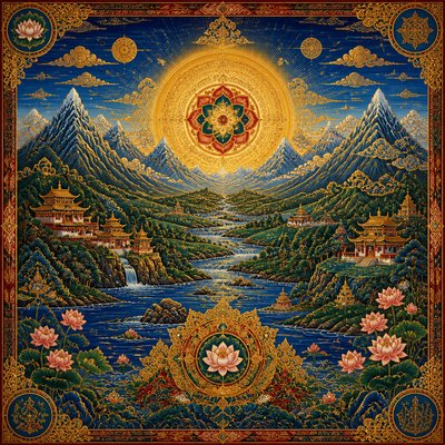 wide landscape with natural scenery — Buddhist Religious Art