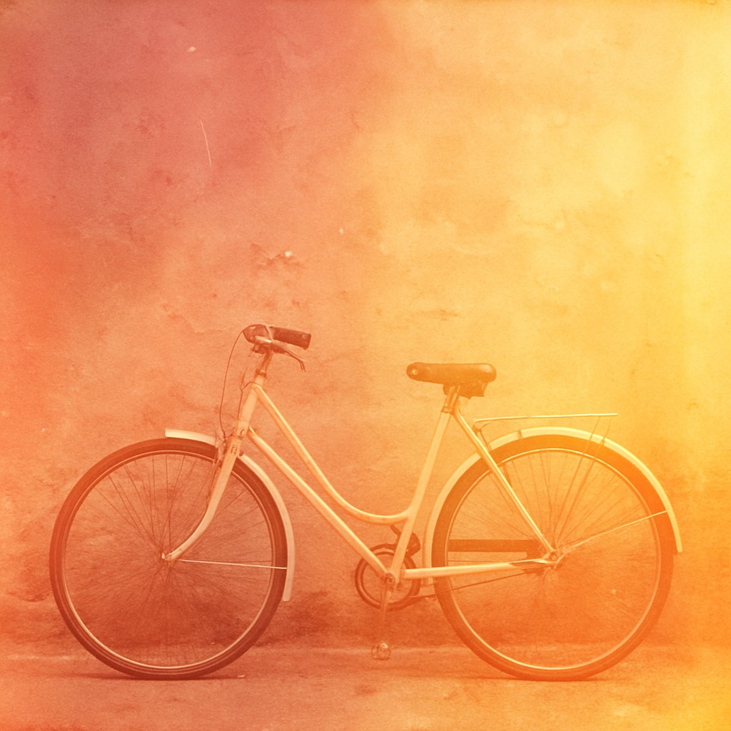 vintage bicycle against a wall