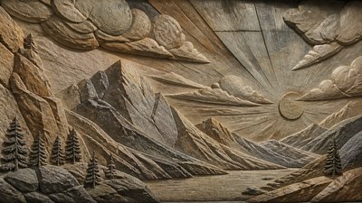 sweeping panoramic landscape with a dramatic sky