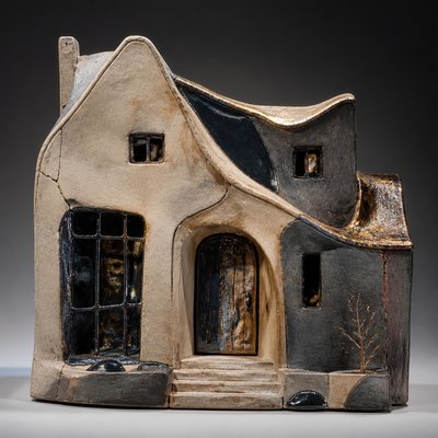 house with front view — Contemporary Sculptural Ceramic Art Style