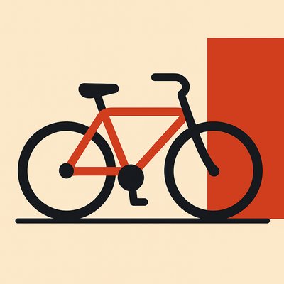 bicyle resting against a wall