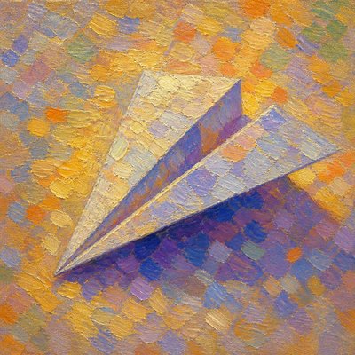 a paper plane, clean minimal composition on a plain background, no text