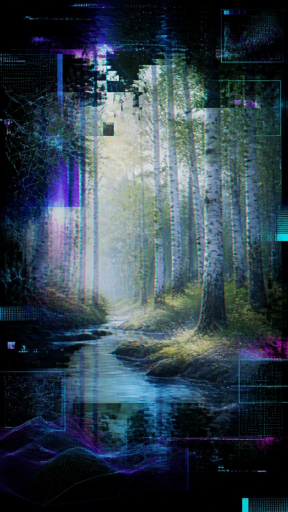 a serene birch forest in soft morning light, no people, no text