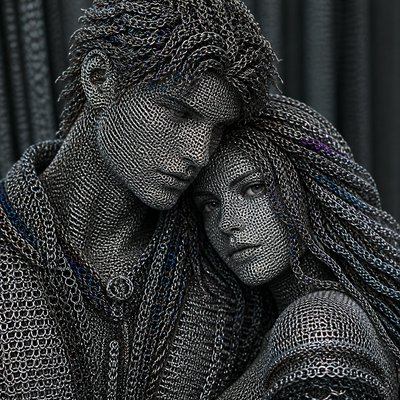 portrait of two people together — Chainmail Jewelry Style
