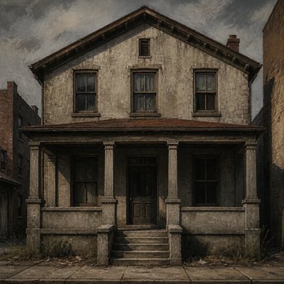 house with front view — Social Realism Art Style