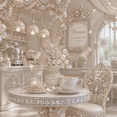 cozy cafe interior with warm lighting