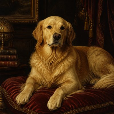 wide landscape with natural scenery — Classic Pet Portrait Art Style