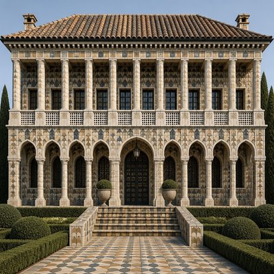 house with front view — Rhythmic Repetition Art Style