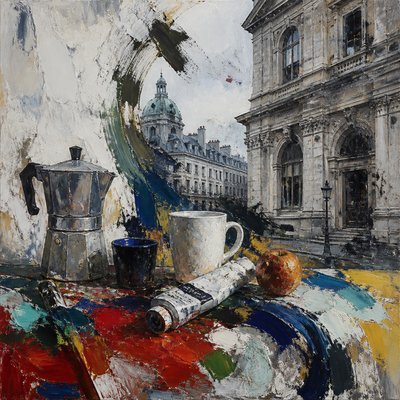 still life with everyday objects — Montreal Art Style