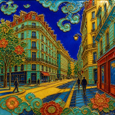 Enamel Cloisonné Jewelry Design Style Transfer Example