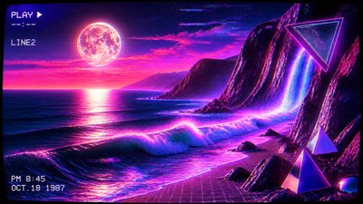 a moonlit coastline with cliffs and crashing surf, no people