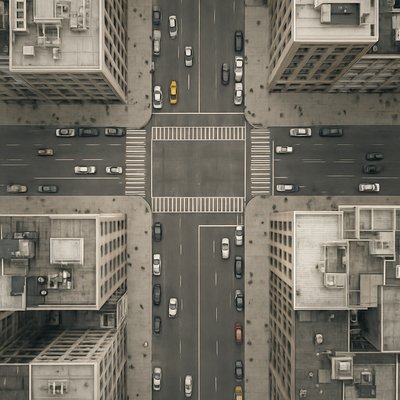 urban street with city activity