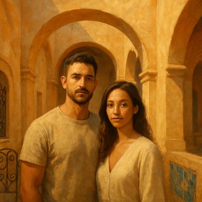 portrait of two people together