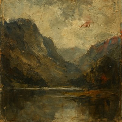 serene landscape with mountains and water