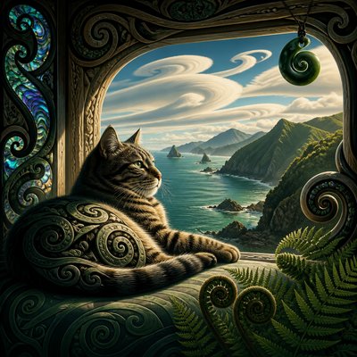 a cat lounging in a sunlit window