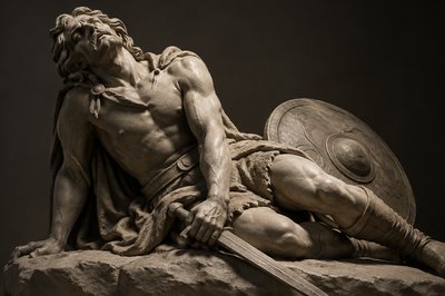 dying Gaul warrior on ground with sword