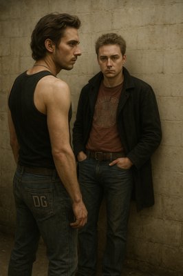 a couple of men standing next to each other