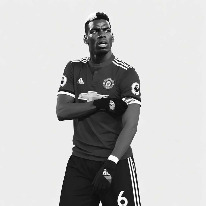 a black and white photo of a soccer player