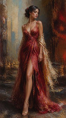 full-length portrait of an elegant figure