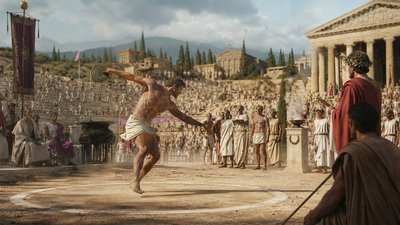 ancient greek discus thrower competition