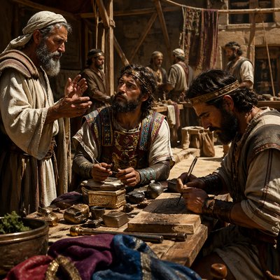 “And Moses said unto the children of Israel, See, the LORD hath called by name Bezaleel the son of Uri, the son of Hur, of the tribe of Judah; And he hath filled him with the spirit of God, in wisdom, in understanding, and in knowledge, and in all manner of workmanship; And to devise curious works, to work in gold, and in silver, and in brass, And in the cutting of stones, to set them, and in carving of wood, to make any manner of cunning work. And he hath put in his heart that he may teach, both he, and Aholiab, the son of Ahisamach, of the tribe of Dan. Them hath he filled with wisdom of heart, to work all manner of work, of the engraver, and of the cunning workman, and of the embroiderer, in blue, and in purple, in scarlet, and in fine linen, and of the weaver, even of them that do any work, and of those that devise cunning work.” (Exodus 35:30-35, KJV)

