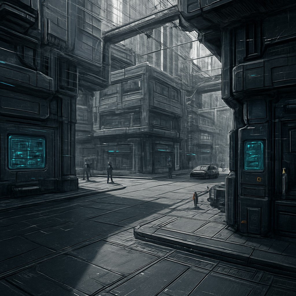 urban street with city activity