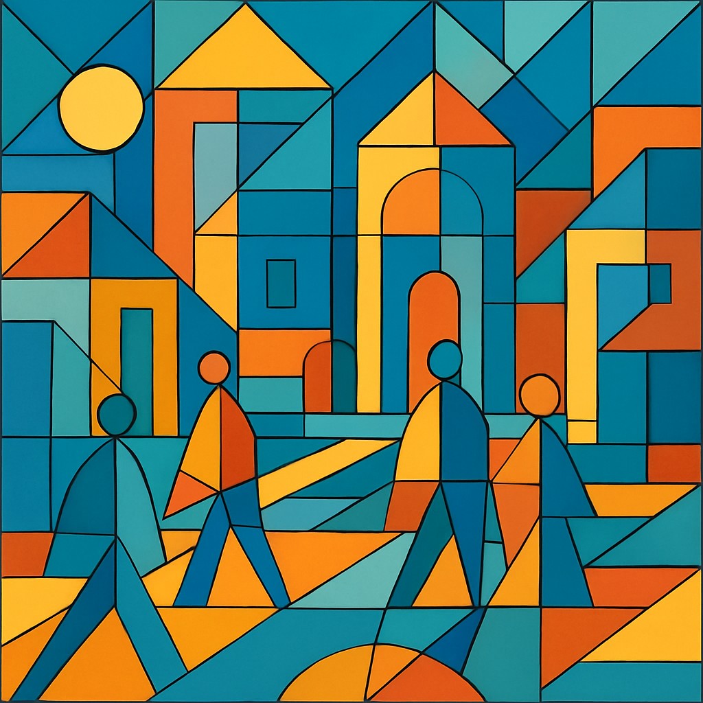 urban street with city activity