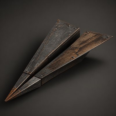 a paper plane, clean minimal composition on a plain background, no text