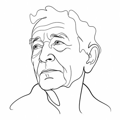 close-up portrait of an elderly person with expressive weathered features