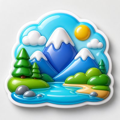 serene landscape with mountains and water