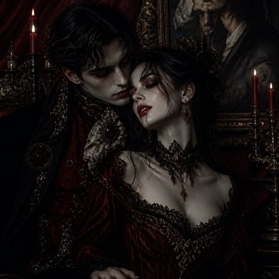 portrait of two people together — Vampirecore Aesthetic