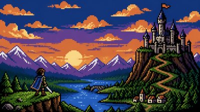 sweeping panoramic landscape with a dramatic sky