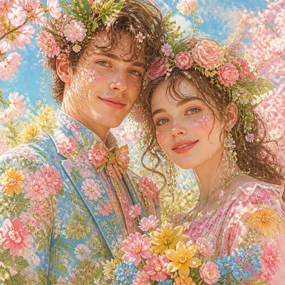 portrait of two people together — Bloomcore Aesthetic