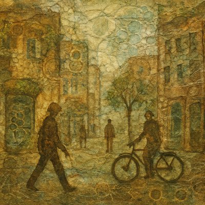 urban street with city activity